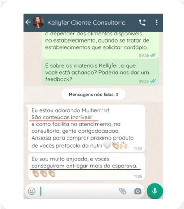 Feedback por WhatsApp: são conteúdos incríveis, conseguiram entregar mais do que eu esperava
